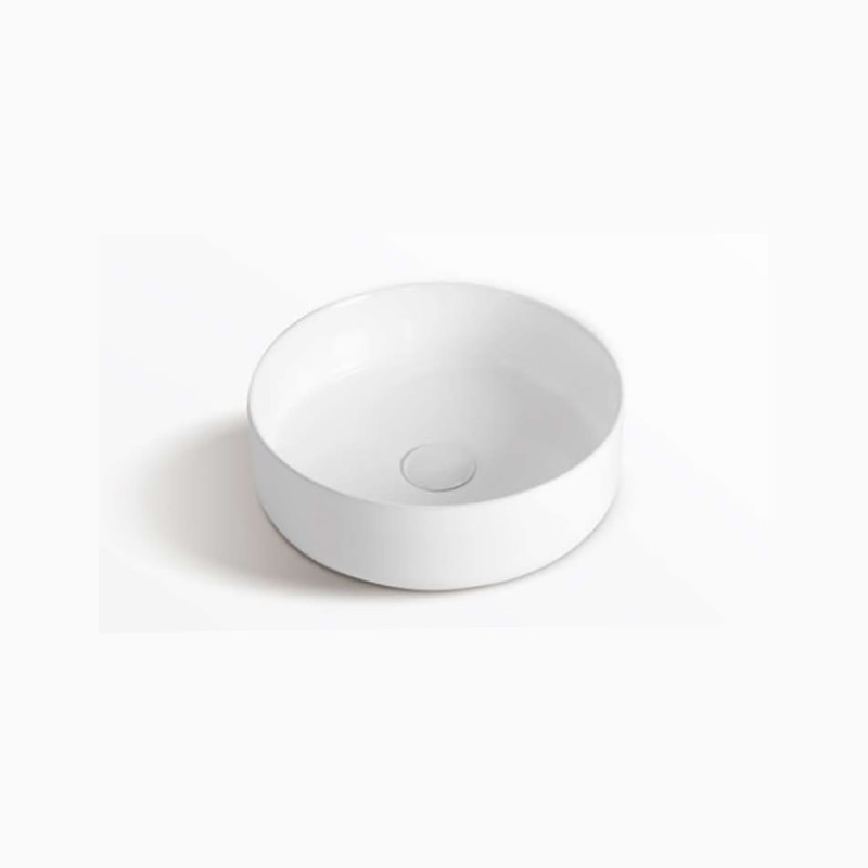 Vasque à poser Deff ronde blanc brillant Ø 36 x 12 cm THYS