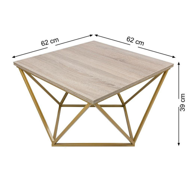 Stolik kawowy Curved 60 cm złoty ciemny