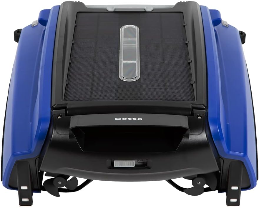 Betta SE Solar Powered Automatic Robotic Pool Surface Skimmer Cleaner with 30-Hour Continuous Cleaning Battery Power and Re-Engineered Twin Salt Chlorine Tolerant Motors (Blue)(Blue)