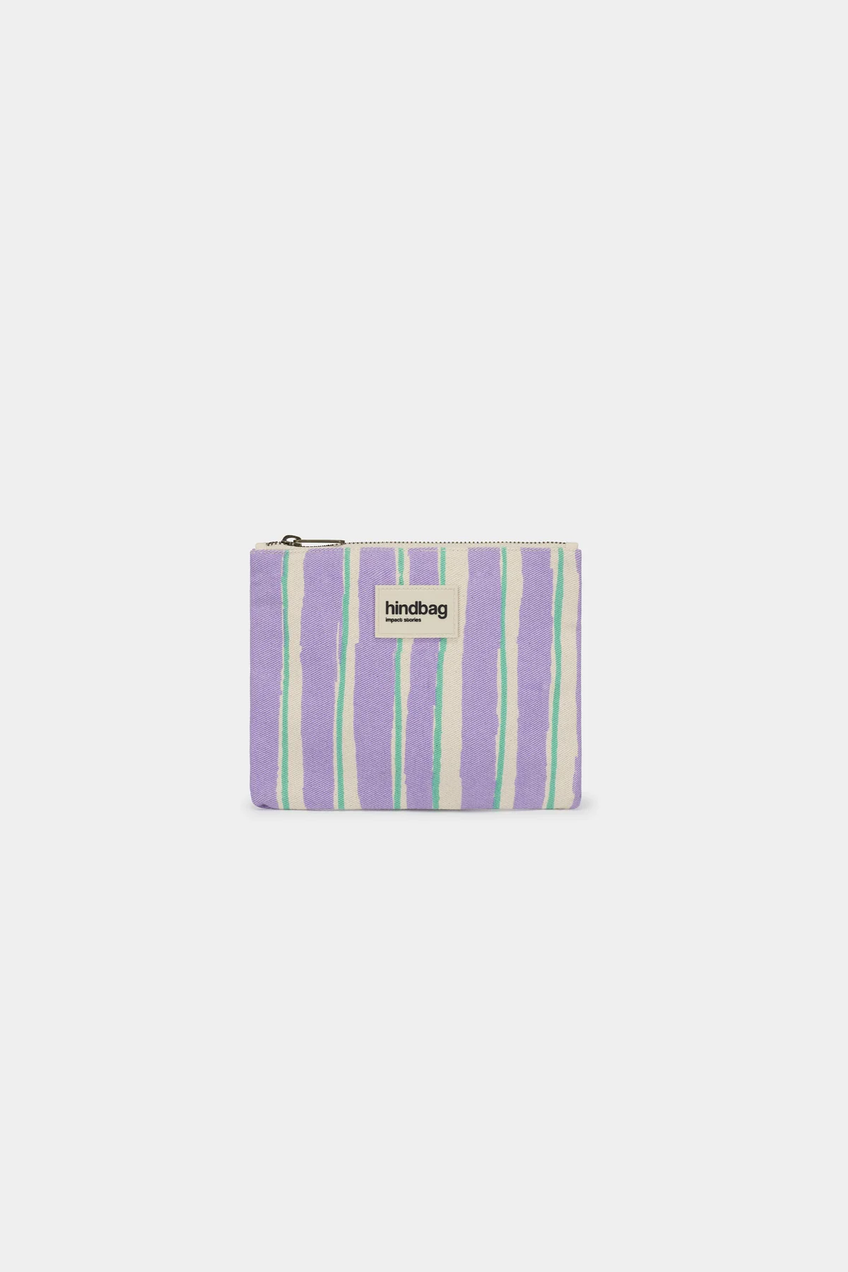 Pochette Lou Rayures Vert et Parme