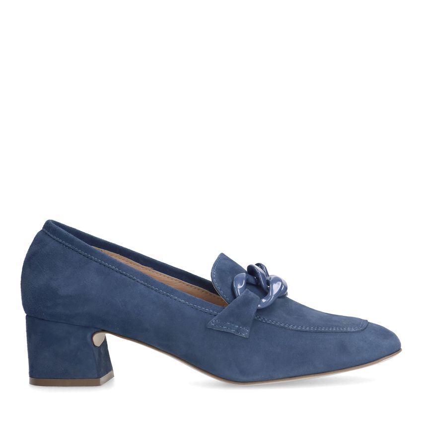 Manfield Blauwe suède pumps