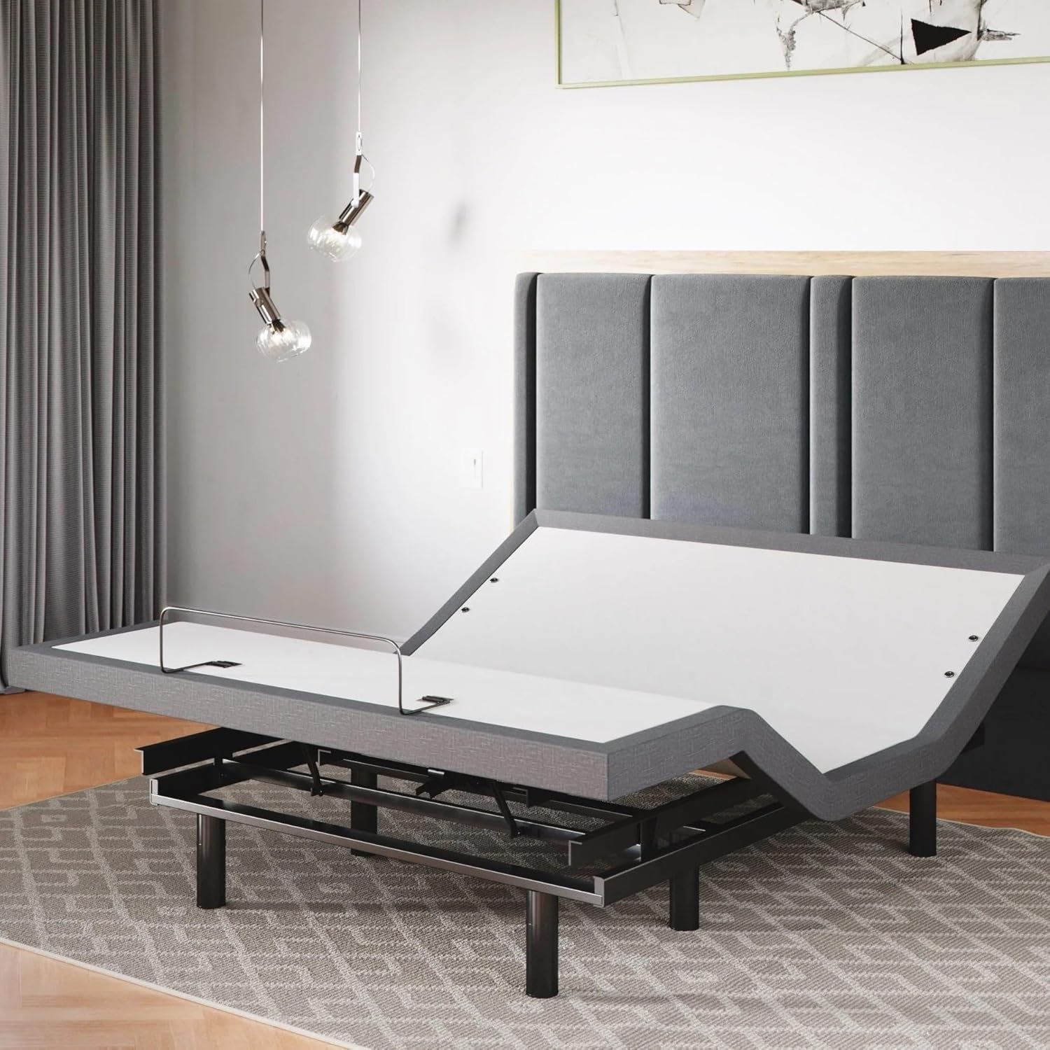 Sven & Son Classic Adjustable Bed Base, Head and Foot Lift, Massage, Under-Bed Lights, USB, Memory, Zero Gravity Smart Frame - Queen