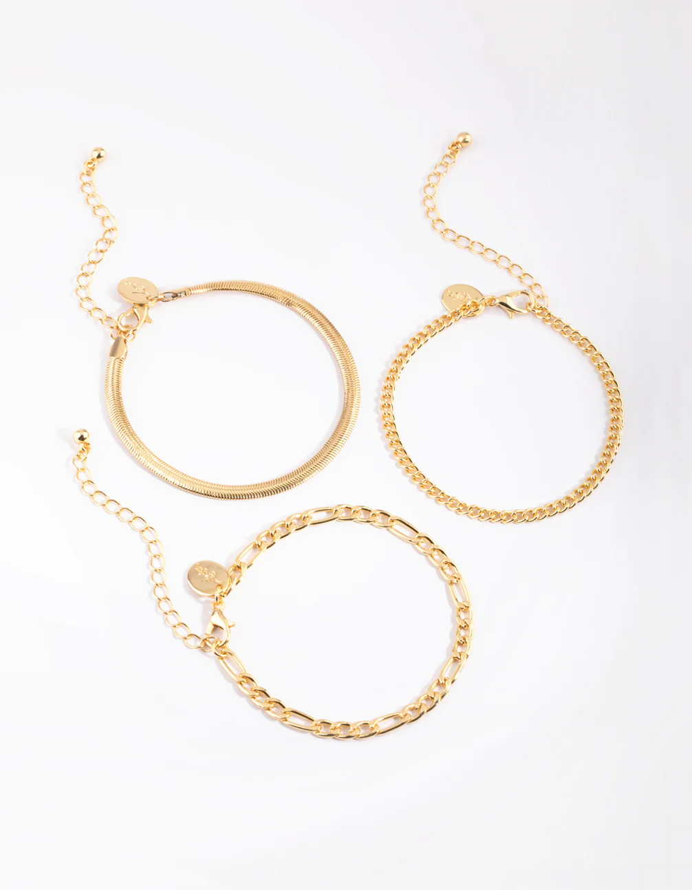Gold Plated Snake Chain Bracelet Pack