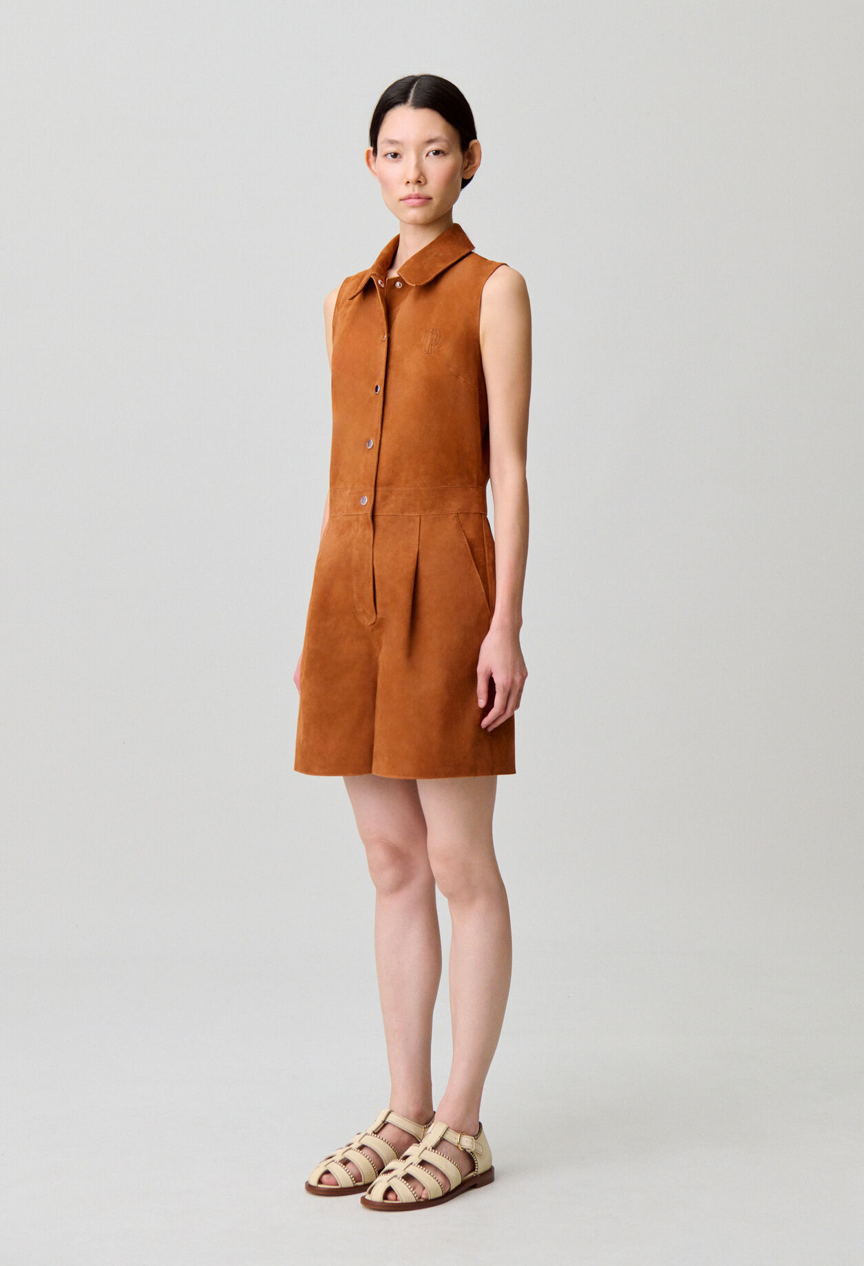 Combinaison cuir sans manches
