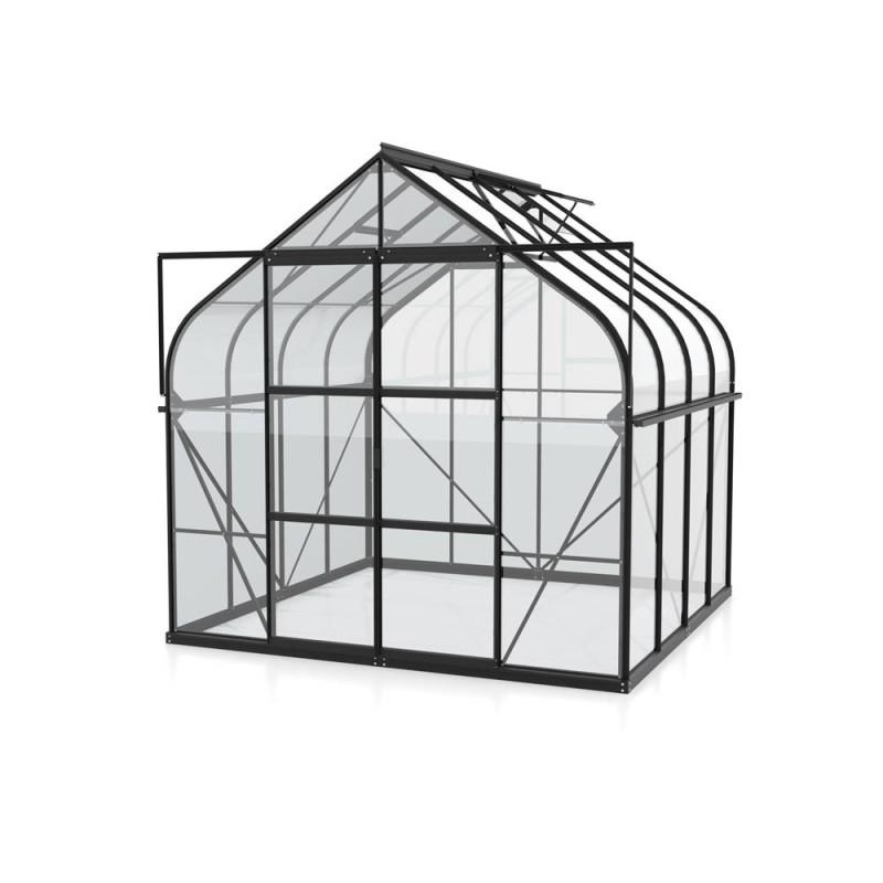 Serre en verre Dione noire 6,7 m² VITAVIA
