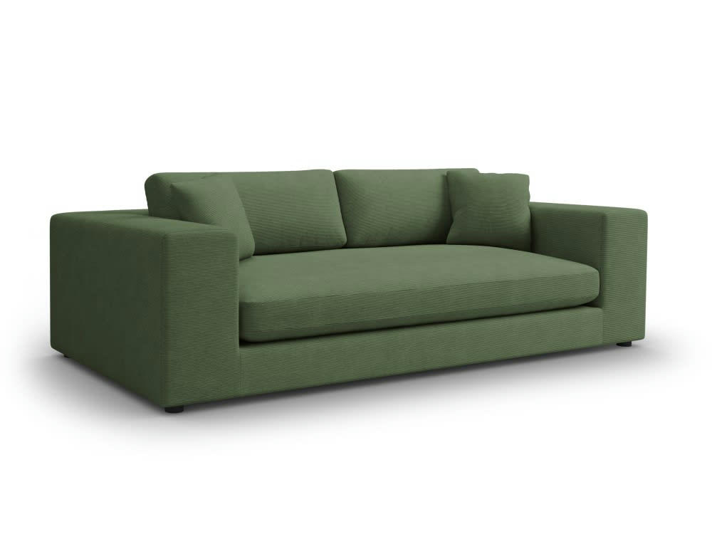 TENDANCE - Canapé 4 places en tissu structuré vert