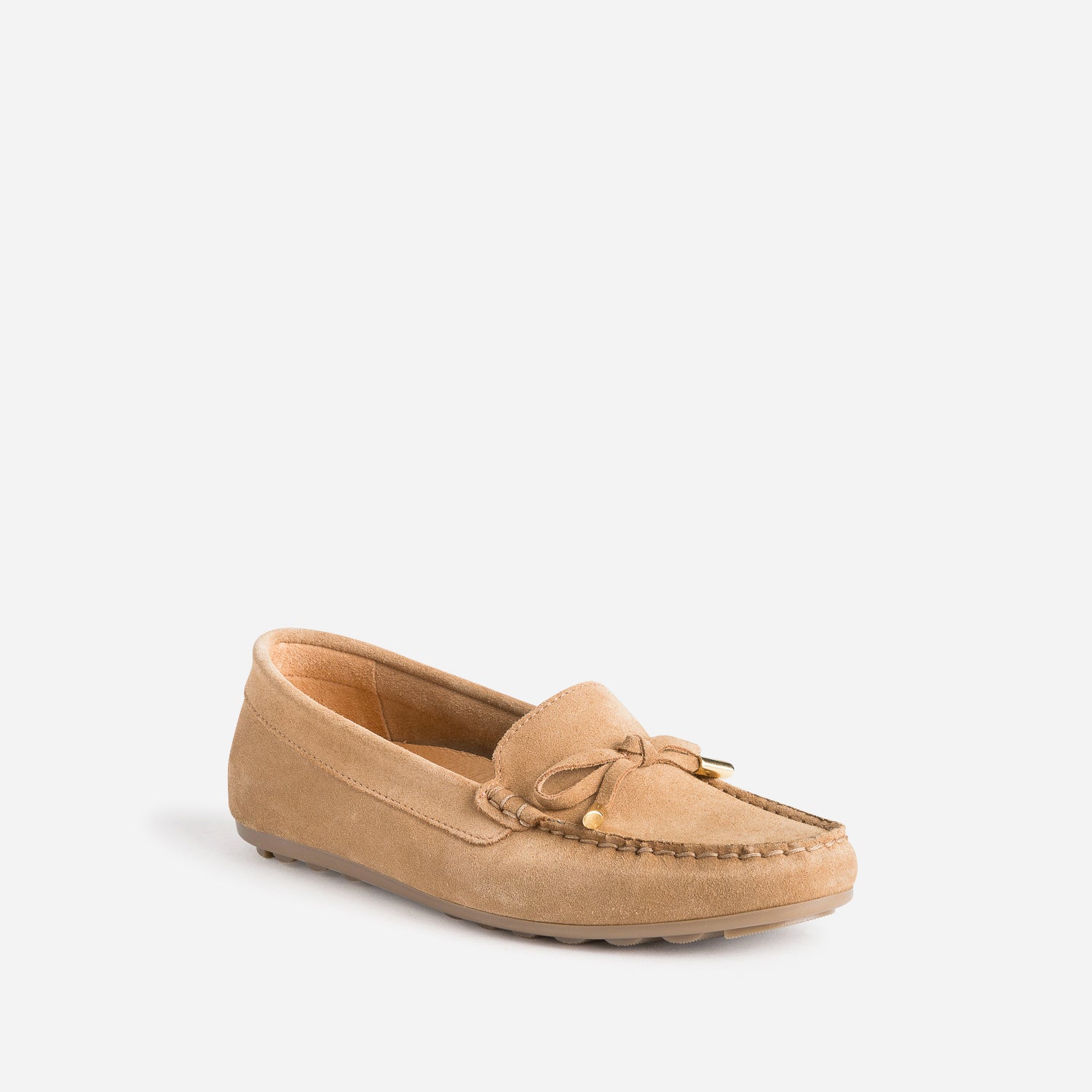 Mocassin camel en cuir velours éco-conçu