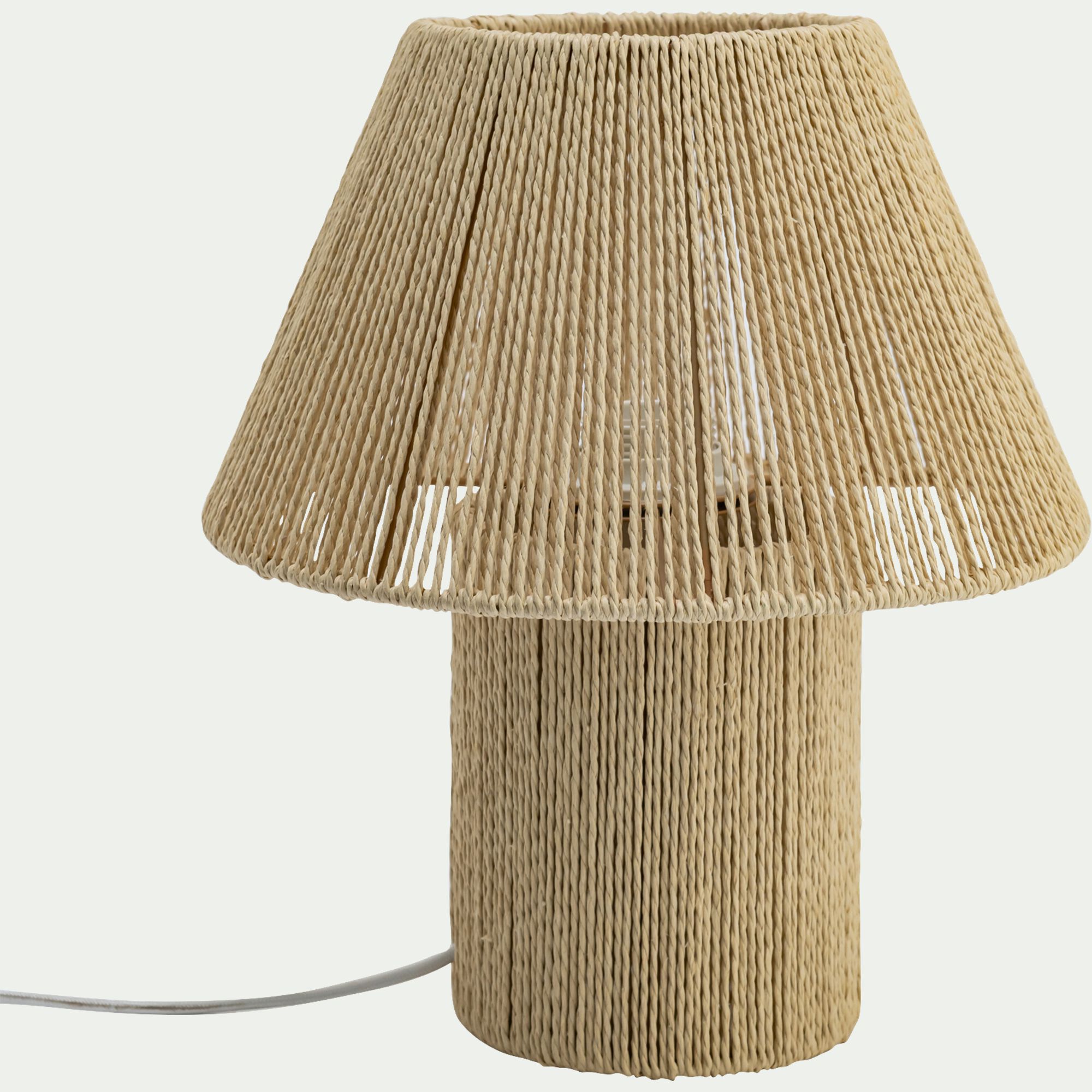 COME - Lampe électrifiée en papier tressé H29,5cm - naturel