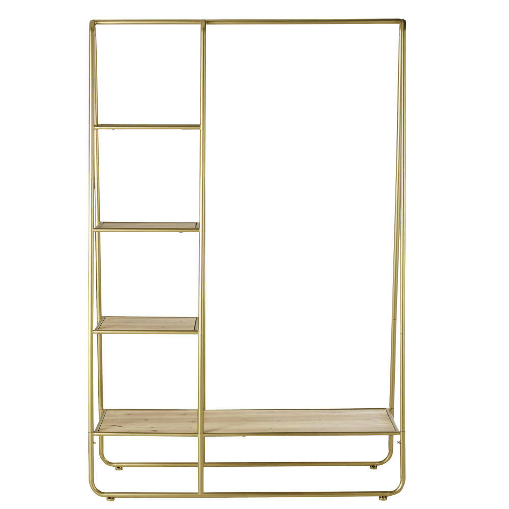 Ysee - Portant en sapin et métal coloris laiton