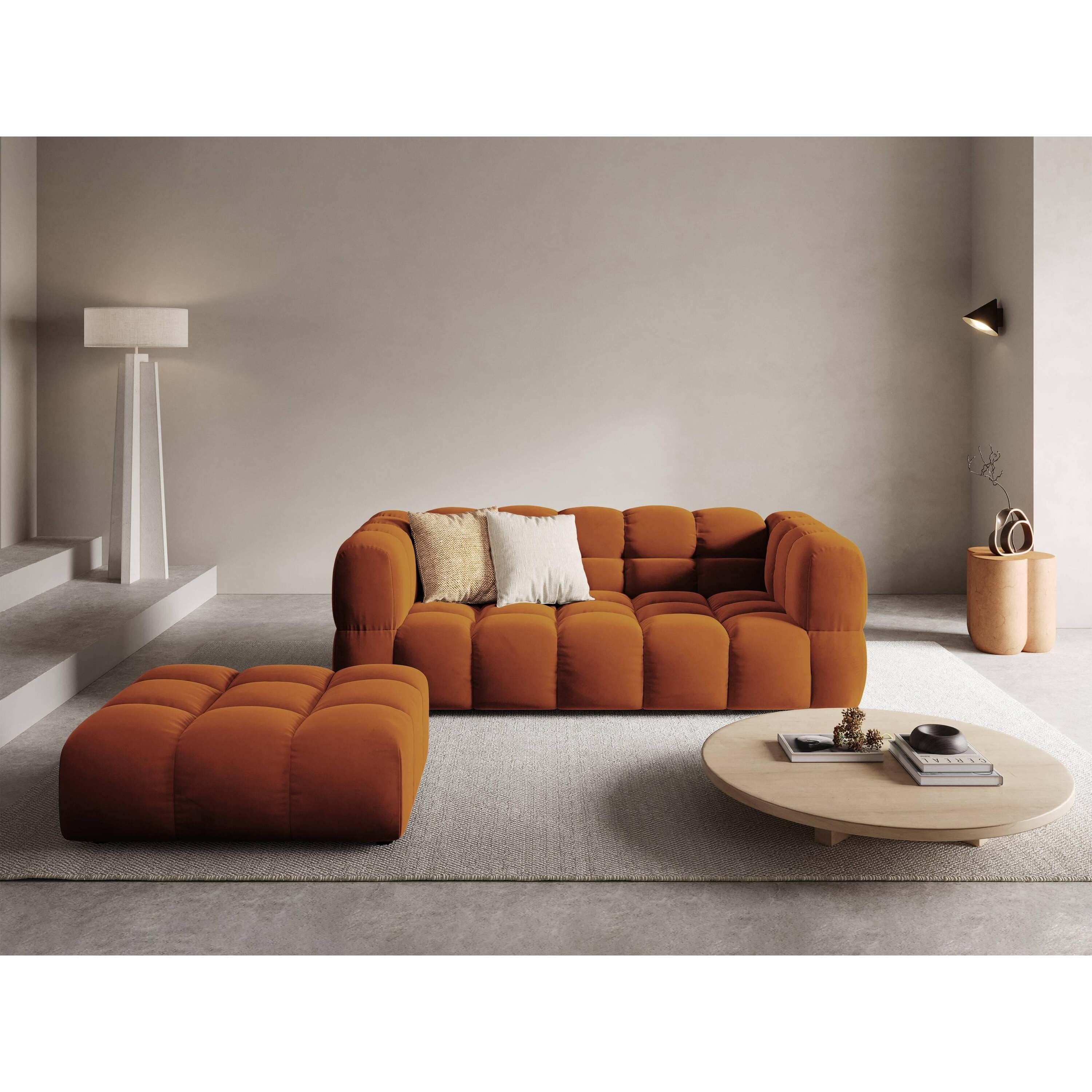 Cosmopolitan Design Hocker Sky velvet