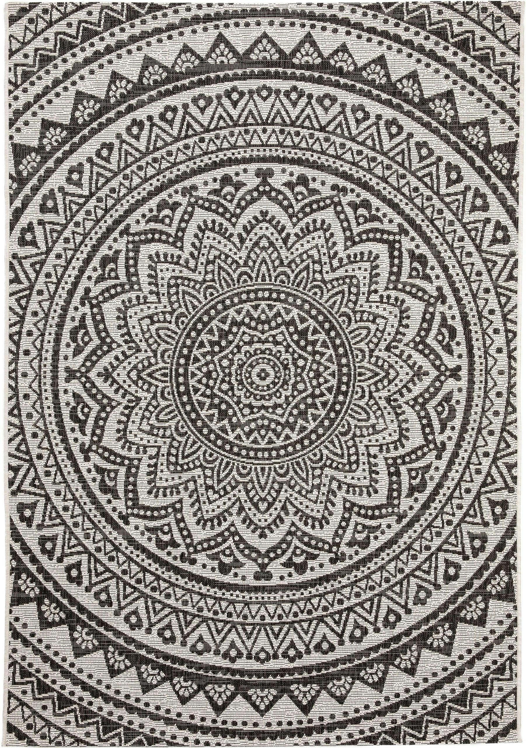 CLEO - Tapis d'extérieur & intérieur blanc & noir 120x170