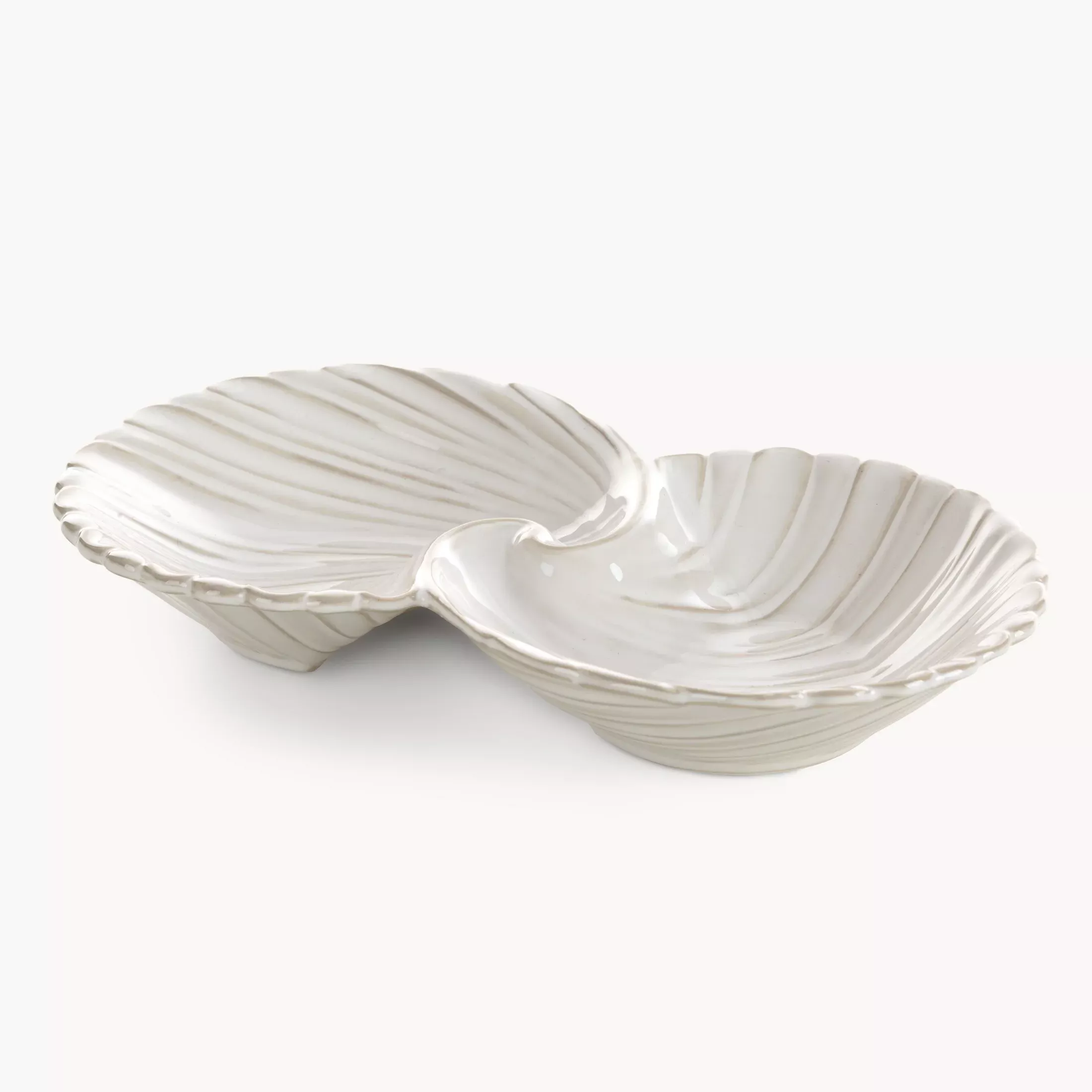 Miseczki ceramiczne dekoracyjne kremowe z przecieranym wzorem w stylu eko 24x14x4 cm AVRIL