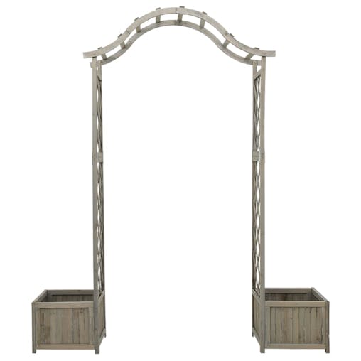 NNEVL Garden Pergola with Planter Grey Solid Firwood