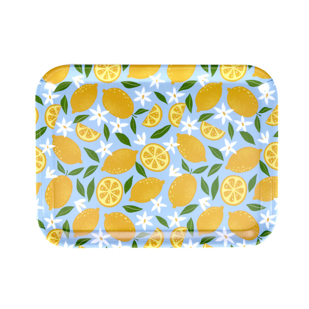 Plateau en mélaminé avec motif citron 29x22xH1,5cm