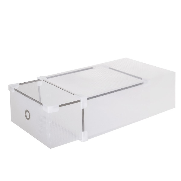 Pudełko na buty z szufladą 31x20,5x11 cm biały organizer