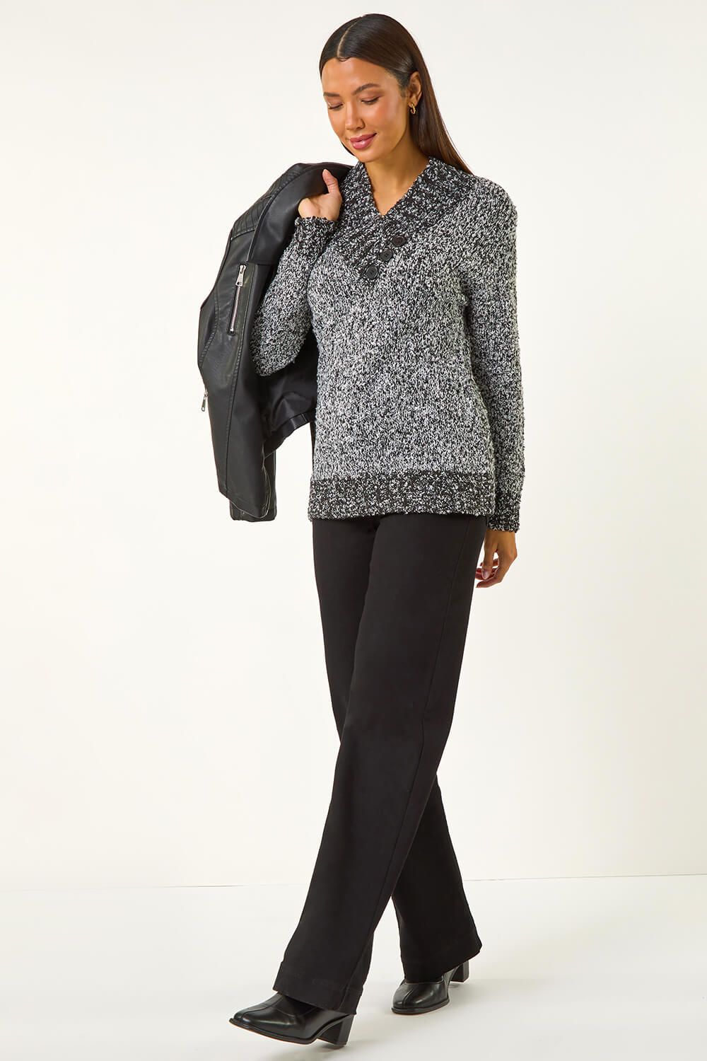 Roman Textured Overlap Jumper