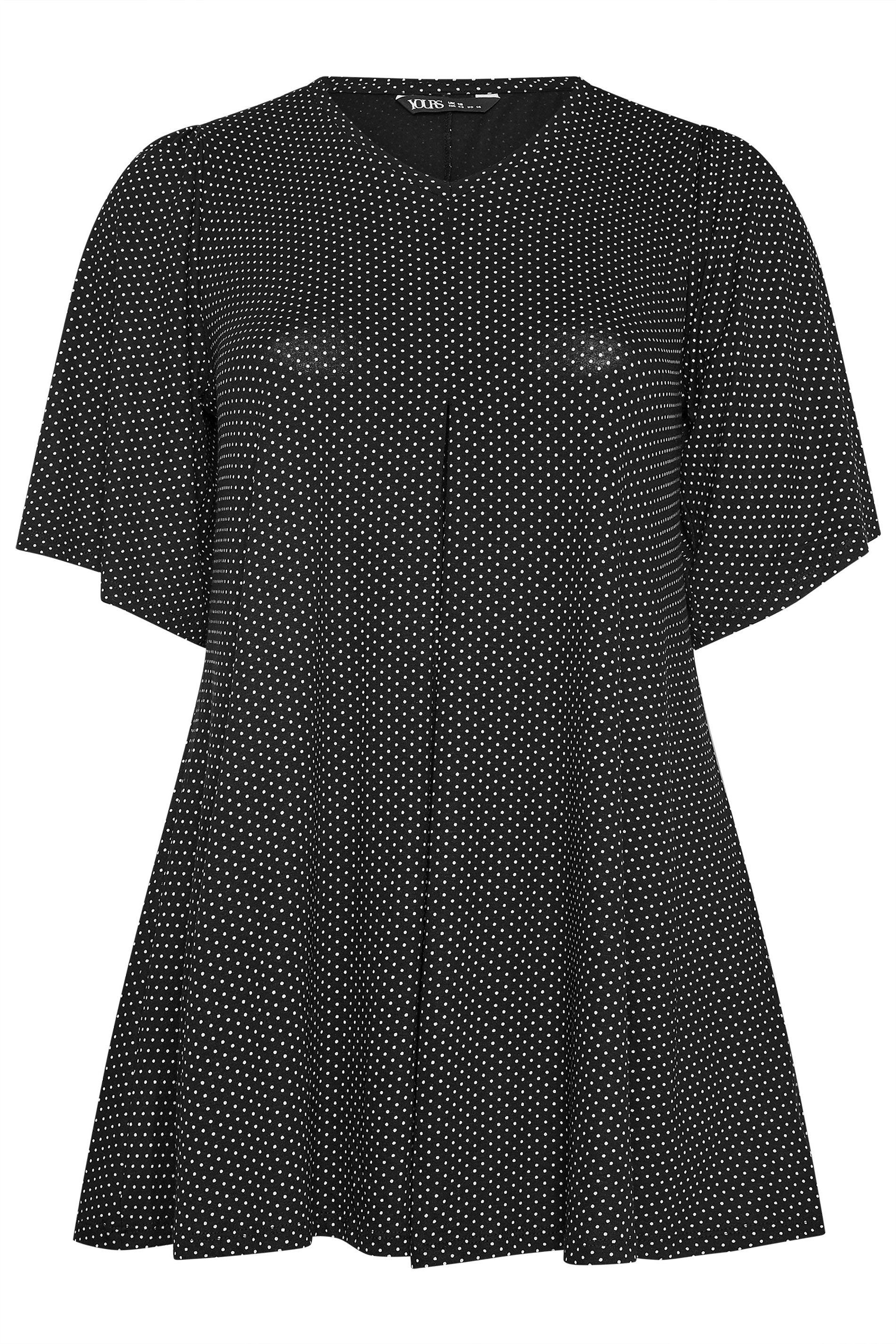 Yours Polka Dot Print Front Top