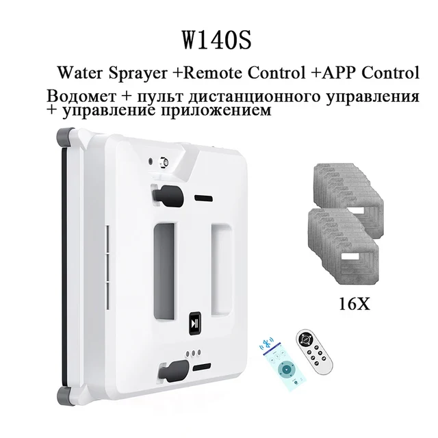 Window Washer Robot Water Spray Remote Control Electric Glass Cleaner High-rise for Window Outside Anti-falling Home Cleaning(Clear/CHINA/UK)