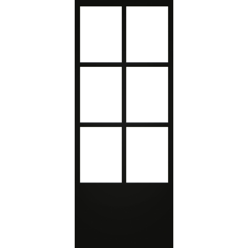 Porte vitrée Steel Look noir mat verre clair 83 x 201,5 cm THYS