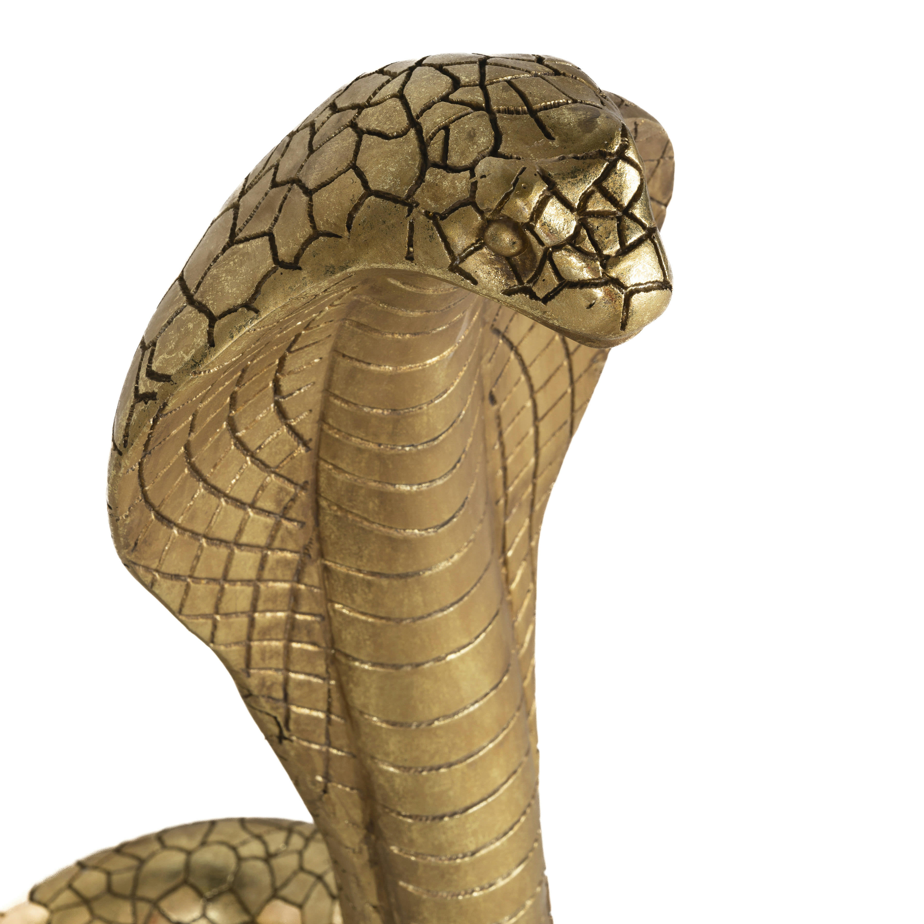 SPINA - Statue cobra en polyrésine dorée H70