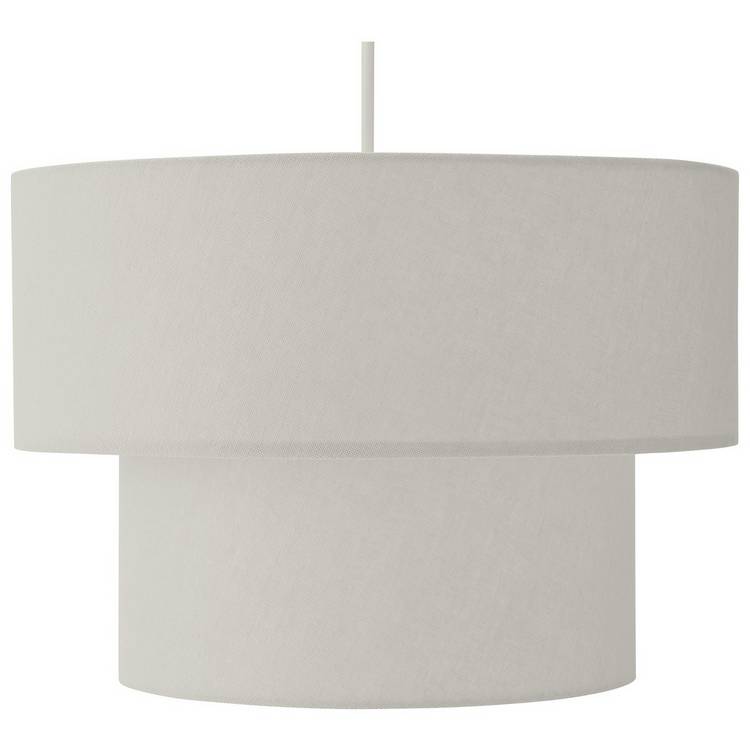Habitat Grey 2 Tier Easy Fit Lampshade - 35cm