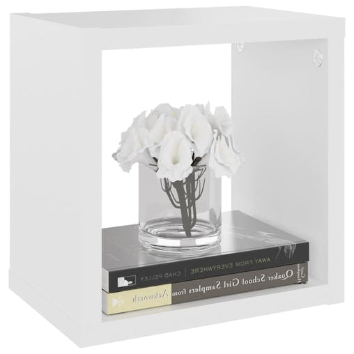 NNEVL Wall Cube Shelves 6 pcs White and Sonoma Oak 22x15x22 cm