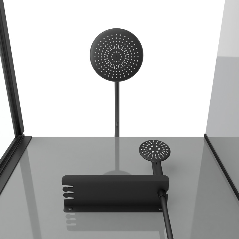 Cabine de douche Grey Touch rectangulaire avec receveur bas 80 x 110 x 215 cm AURLANE