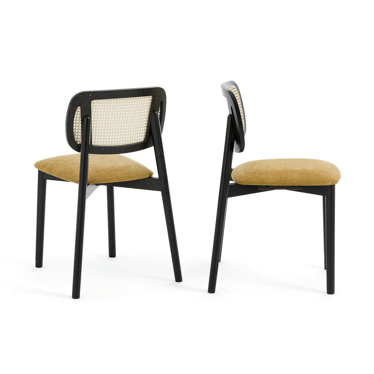 Lot de 2 chaises hêtre et cannage, Rivio