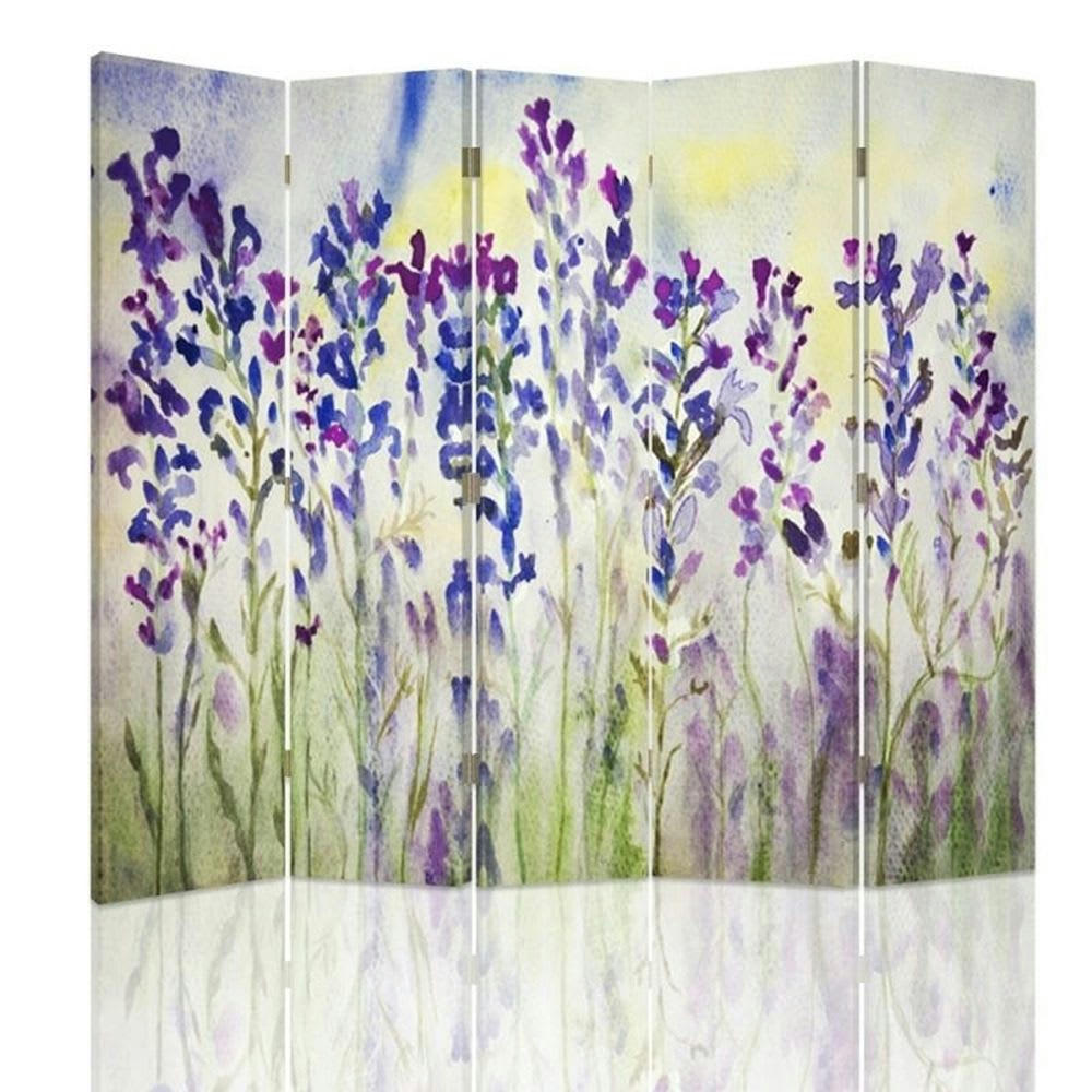 - Paravent - Cloison Lavender Watercolour cm 180x170 (5 volets)