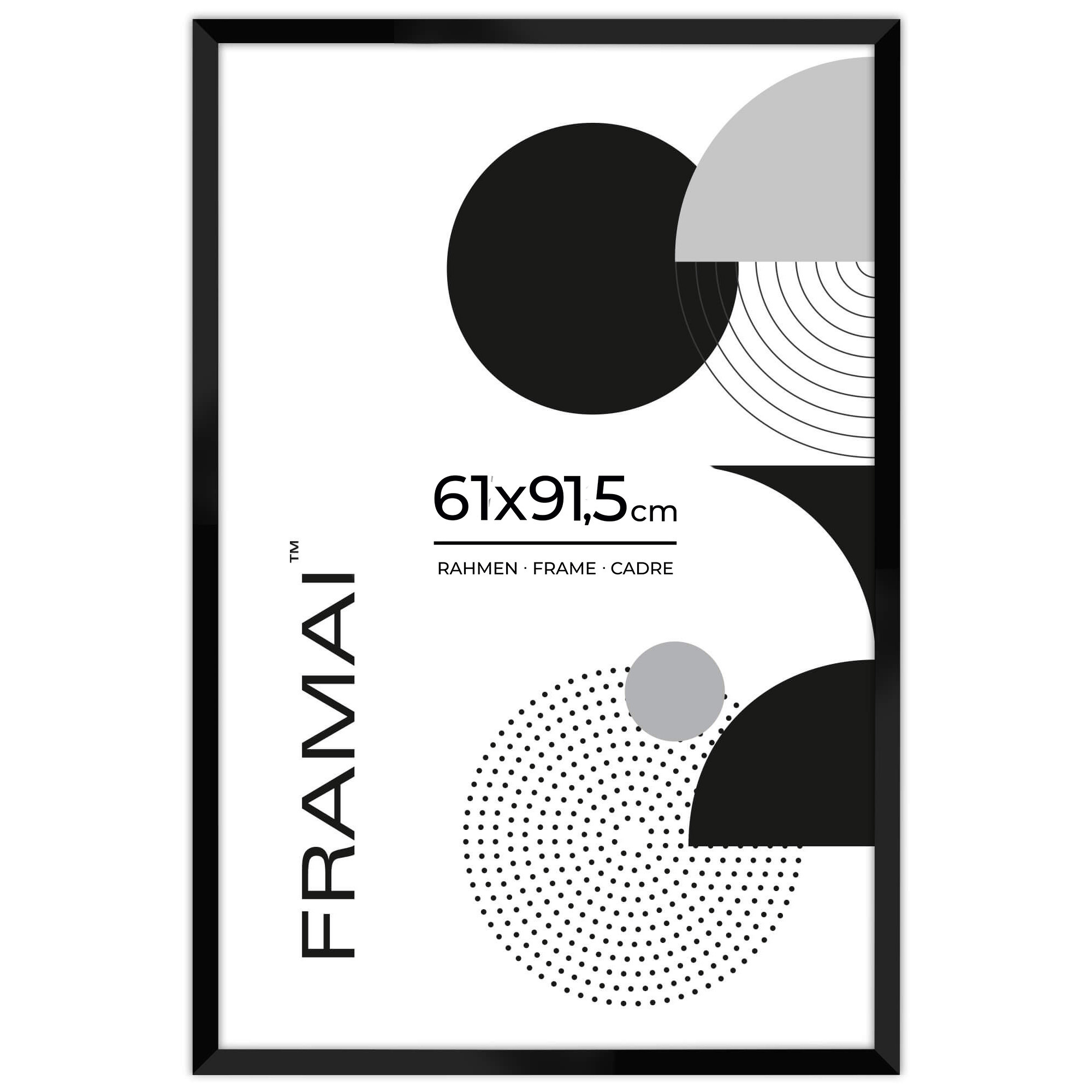 Czarna ramka na zdjęcia 61x91,5 cm duża rama prostokątna FRAMAI®
