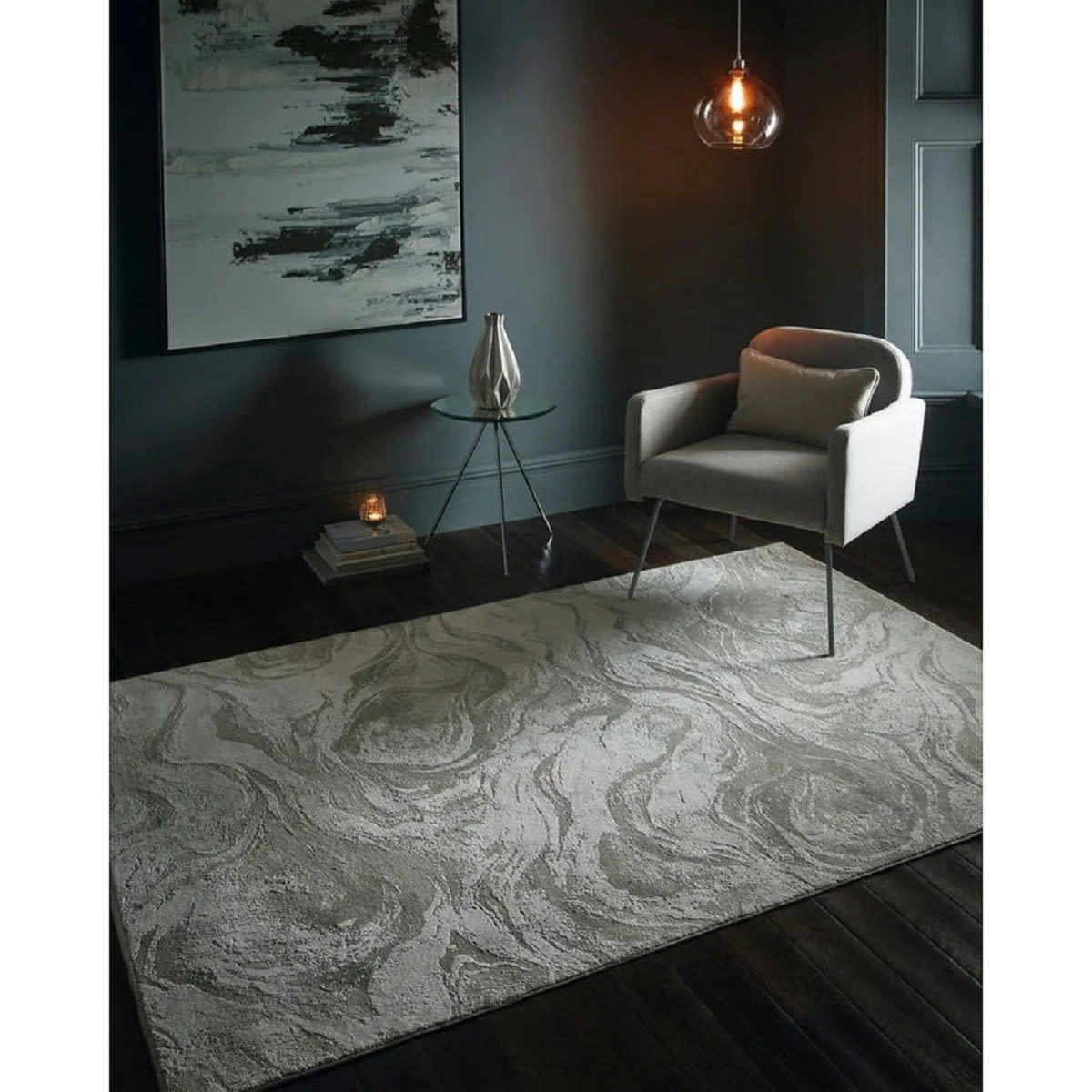 VICOLA - Tapis de salon en viscose beige 160x230 cm