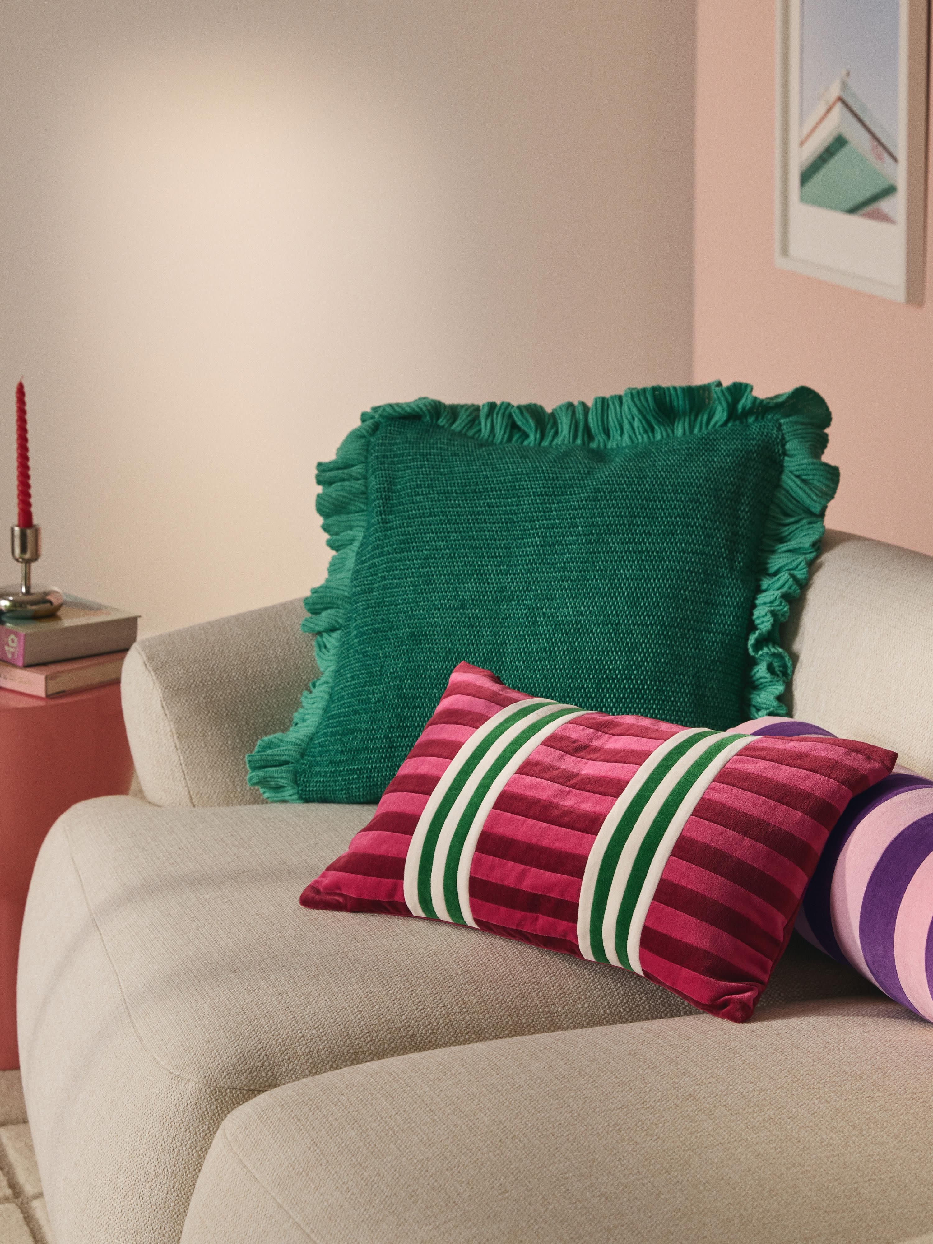 Patchwork-Kissenhülle Tete aus Samt