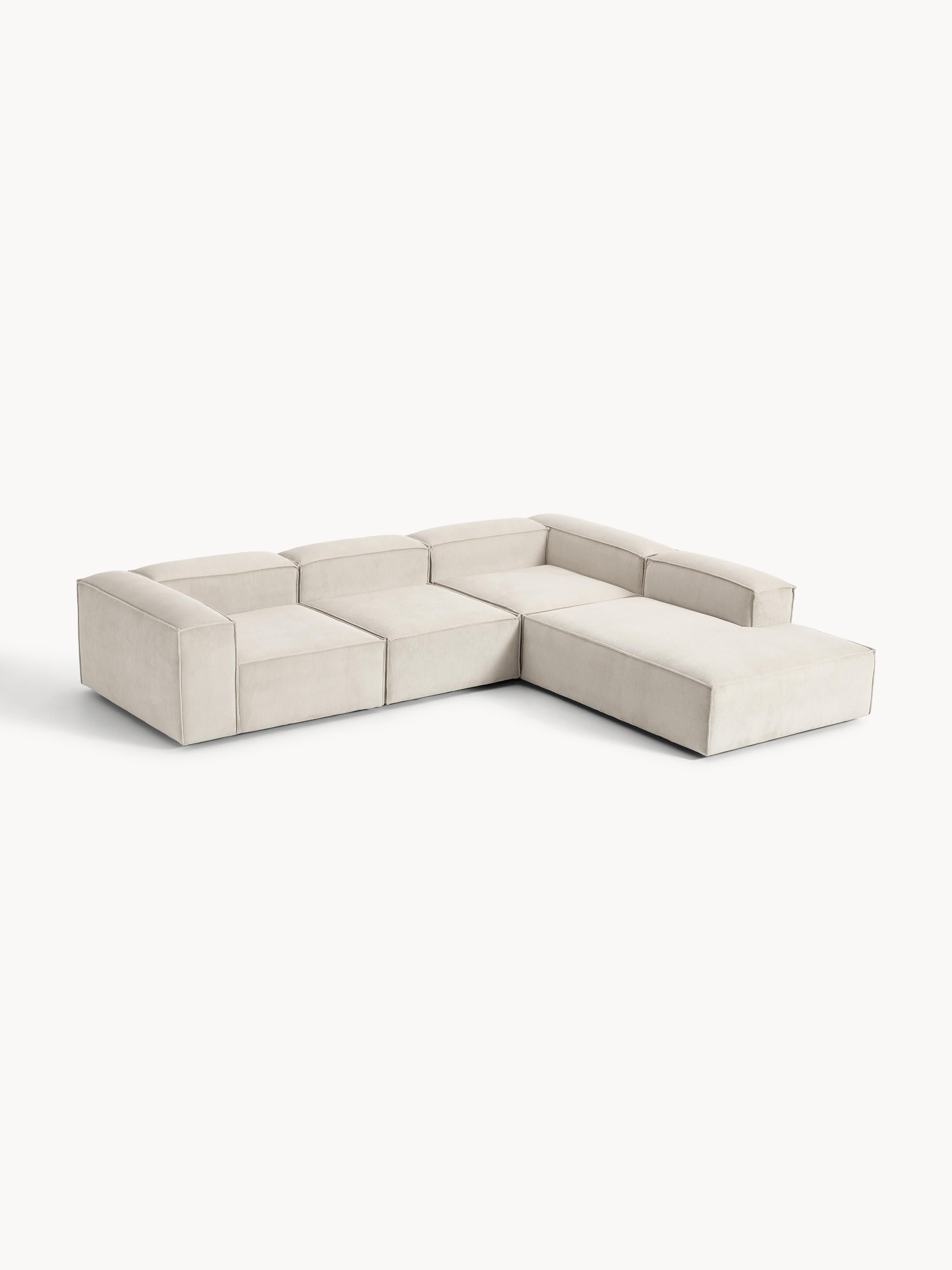 Modulares XL-Ecksofa Lennon (4-Sitzer) aus Cord