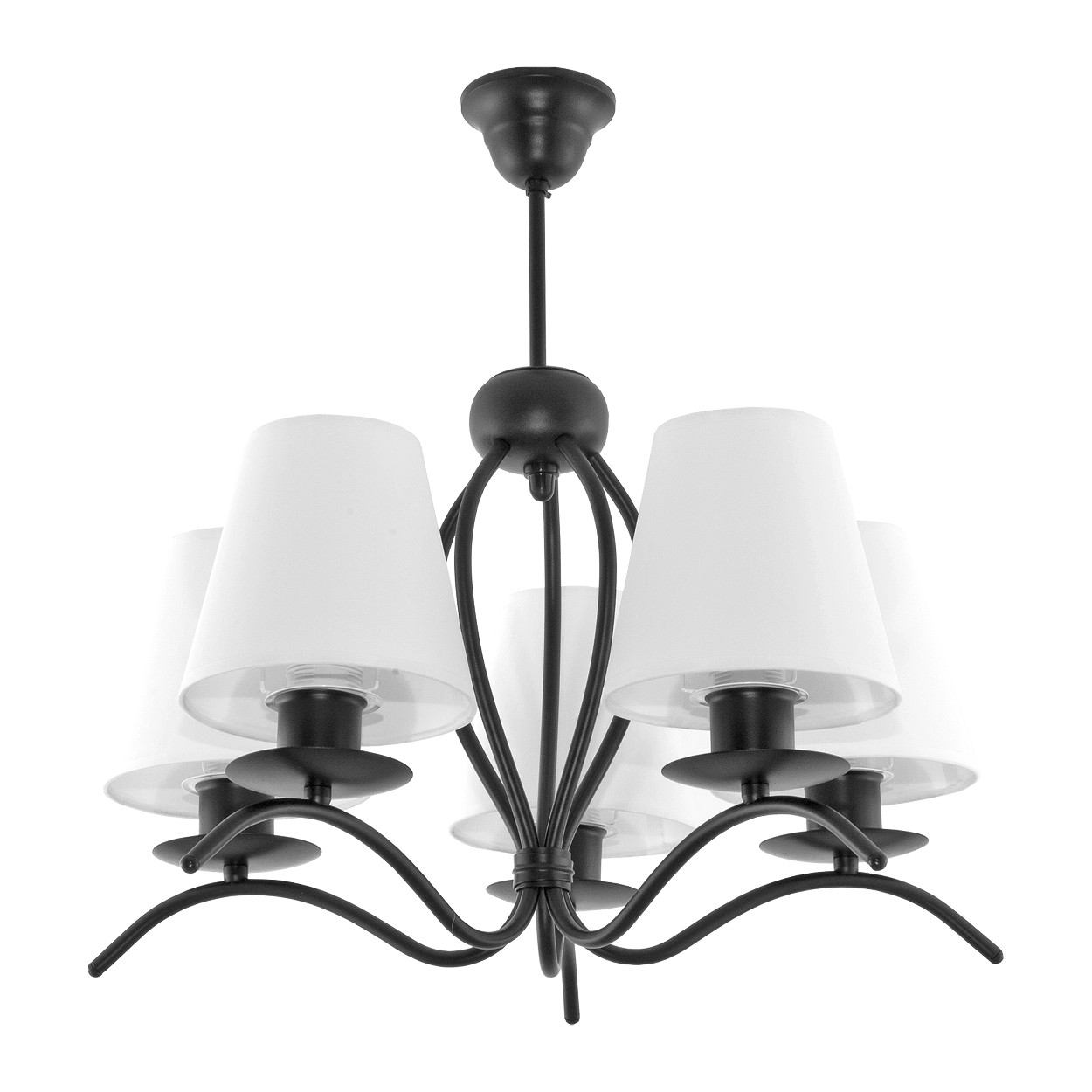 Lampa sufitowa czarna do salonu EDYLIT loft 5xE27 RAMONA NEGRO 12-320