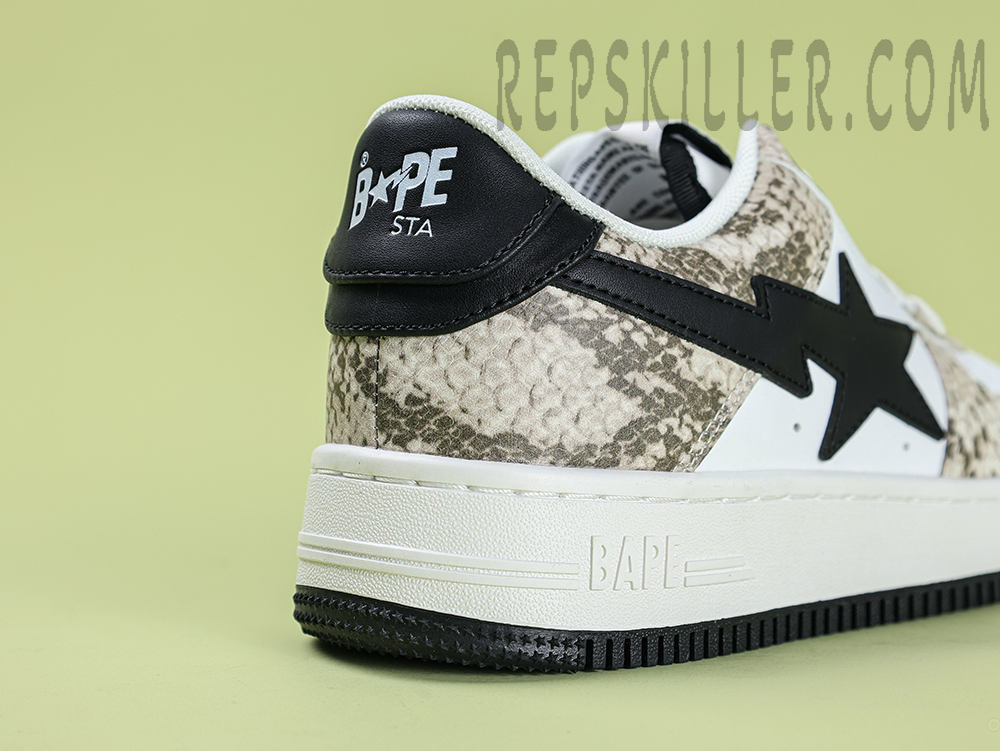 A BATHING APE BapeSta SnakeSkin Beige Low Sneakers