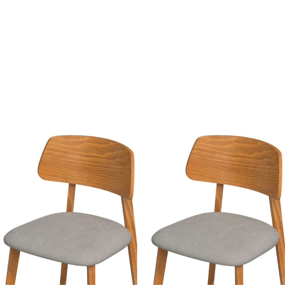 MORA - 2 Chaises tissu recyclé en couleur gris