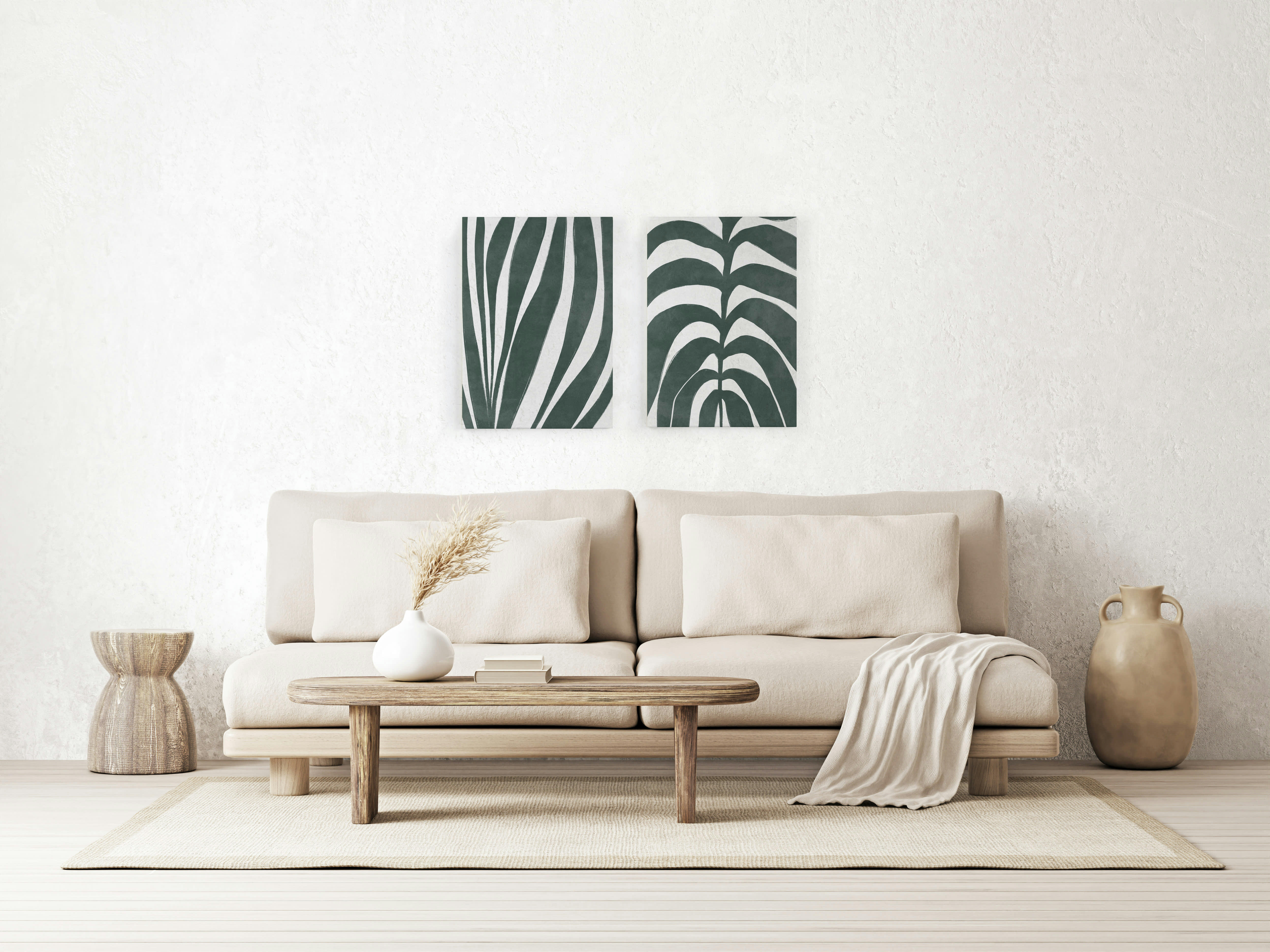 GROWING LEAVES - Peinture sur toile 60x40 imprimé HD Feuilles en croissance