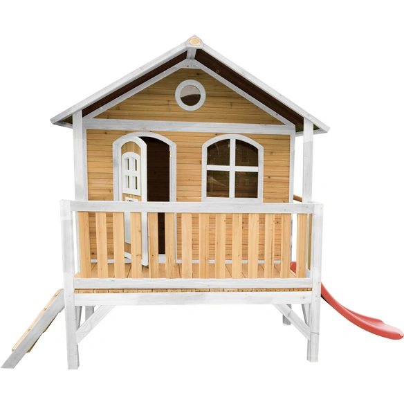 Kinderspielhaus »Stef«, BxHxT: 349 x 233 x 212 cm, Holz, braun/weiß/rot