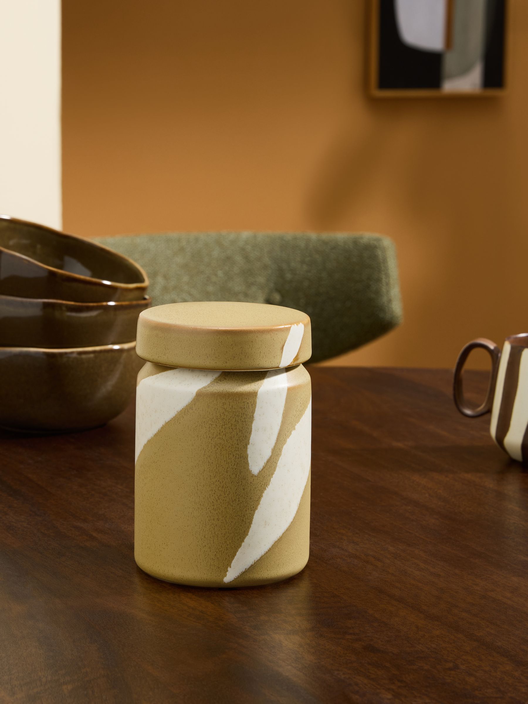 Enzo Mustard Storage Jar in Yellow