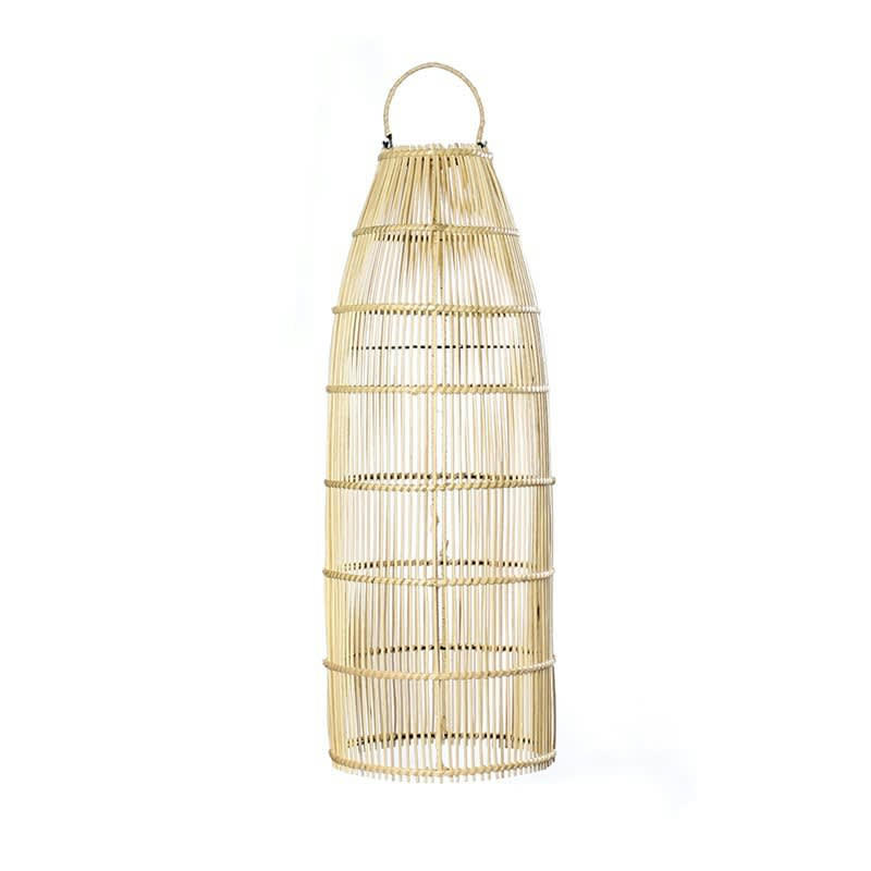 FISH TRAP - Abat-jour en rotin naturel 22x62