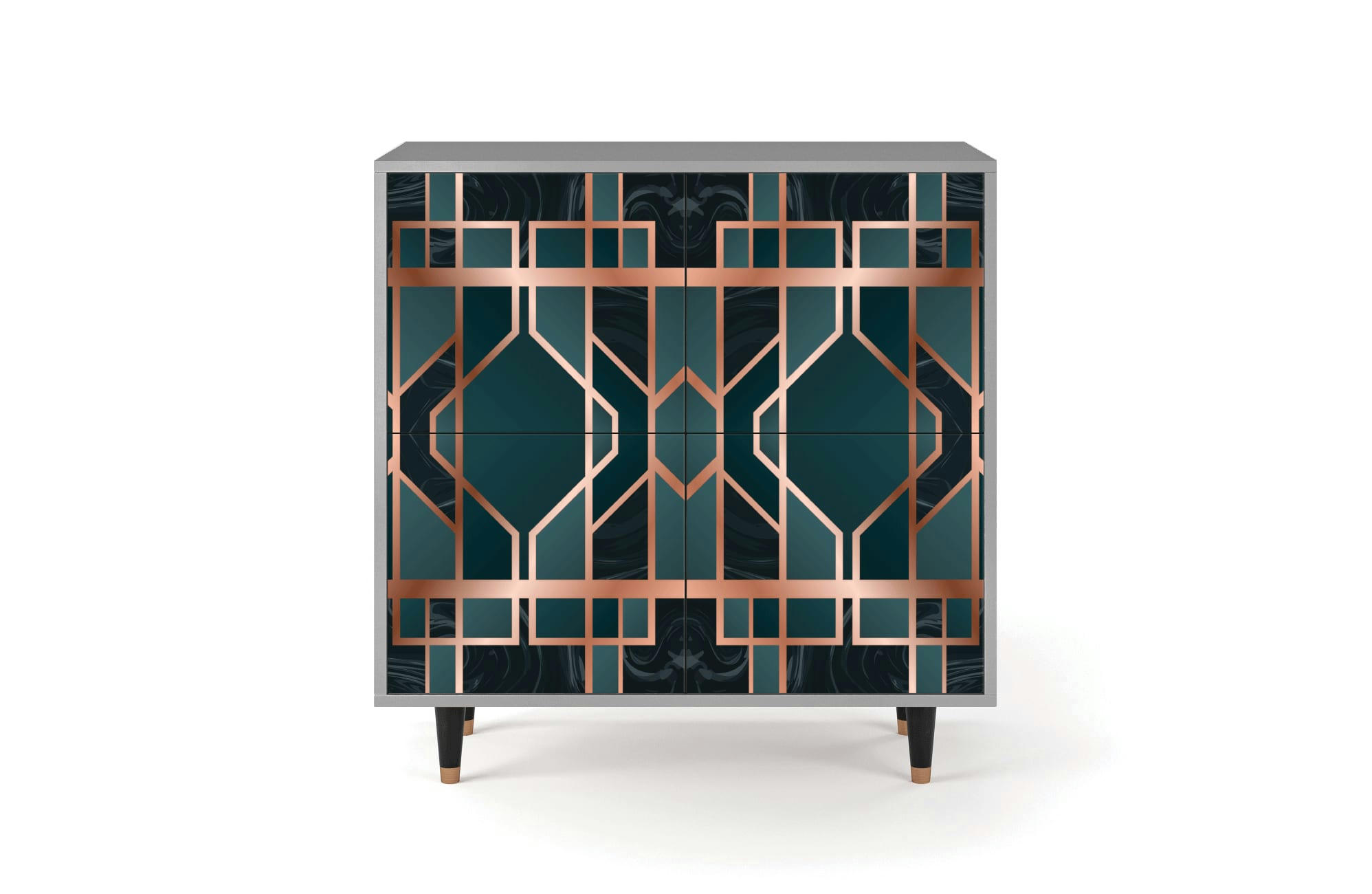 EMERALD METRO - Buffet  bleu-vert 4 portes L 94 cm