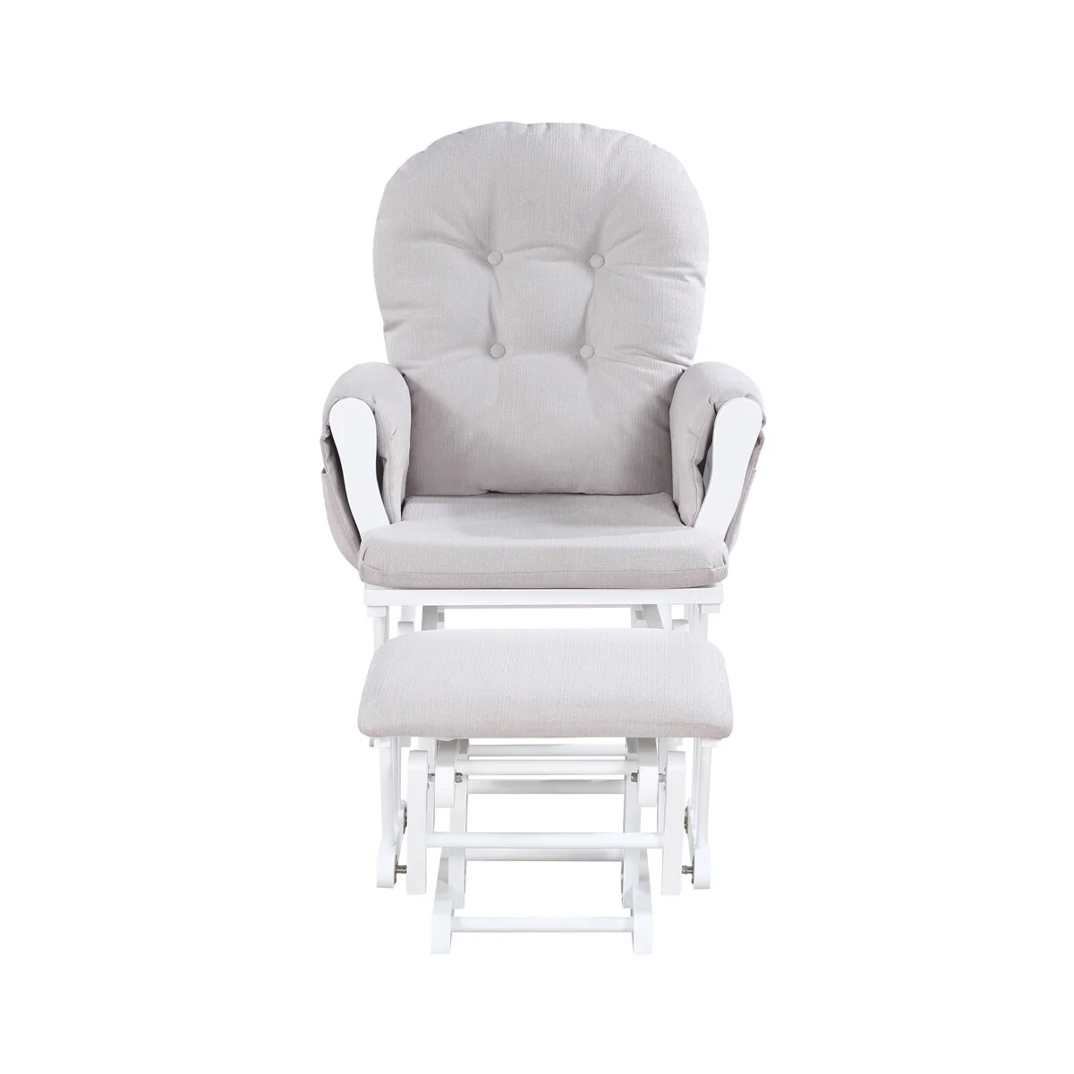 Suite Bebe Mason Glider and Ottoman White/Woven Gray