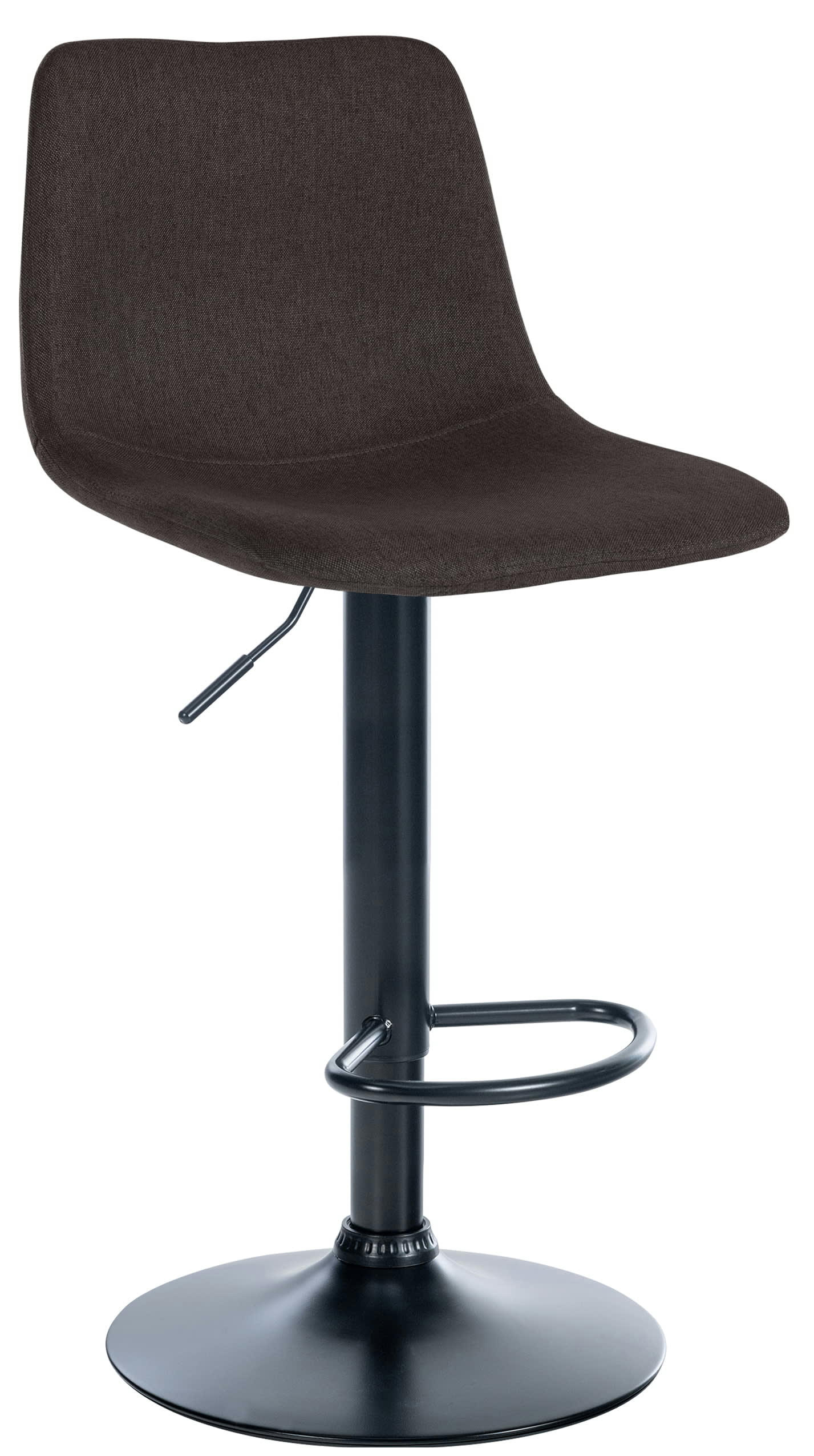 DIVO - Tabouret de bar en tissu ajustable pivotant tissu Taupe
