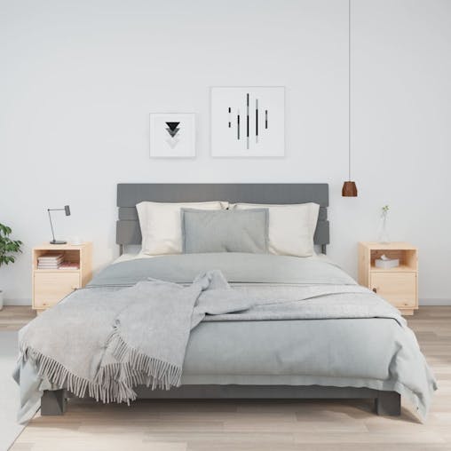 NNEVL Bedside Cabinets 2 pcs 40x34x55 cm Solid Wood Pine