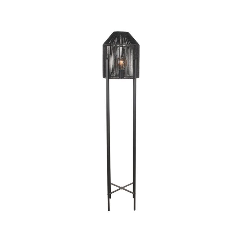 LABEL51 Vloerlamp Ibiza - Zwart Jute - 30x30x150cm