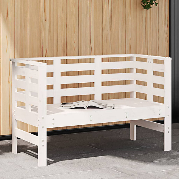 Banc de jardin blanc 111,5x53x71 cm bois massif de pin vidaXL