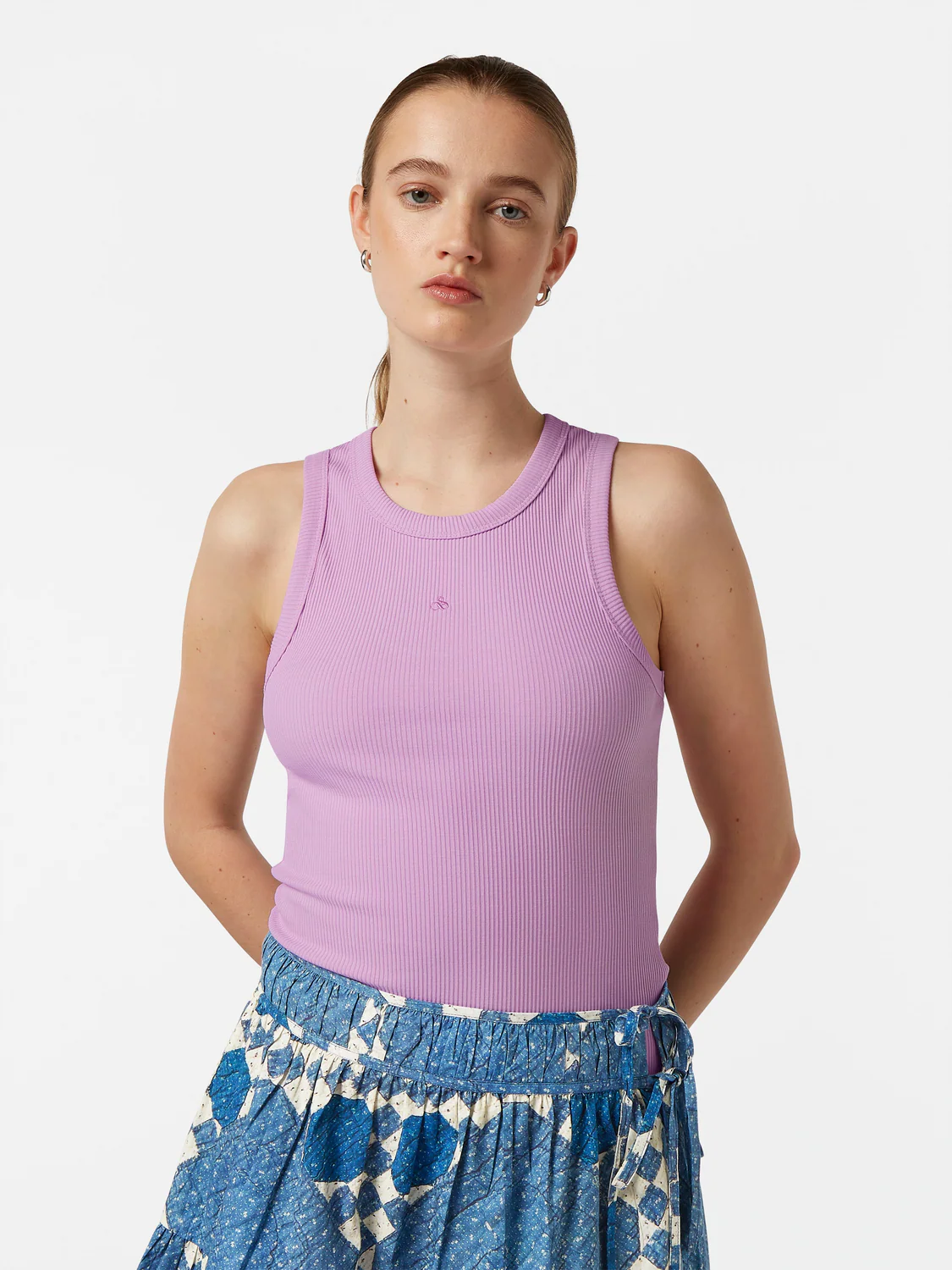 Ribbed Racer Tank Top