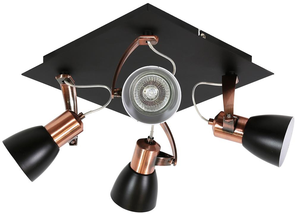 Lampa sufitowa czarno-miedziana MARKUS 4xGU10x50W Candellux