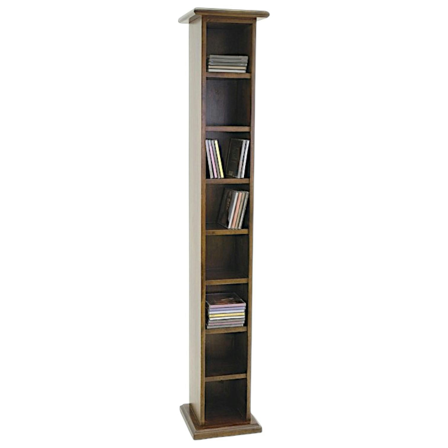 Colonne range CD 7 étages hévéa 24x24x138cm TRADITION
