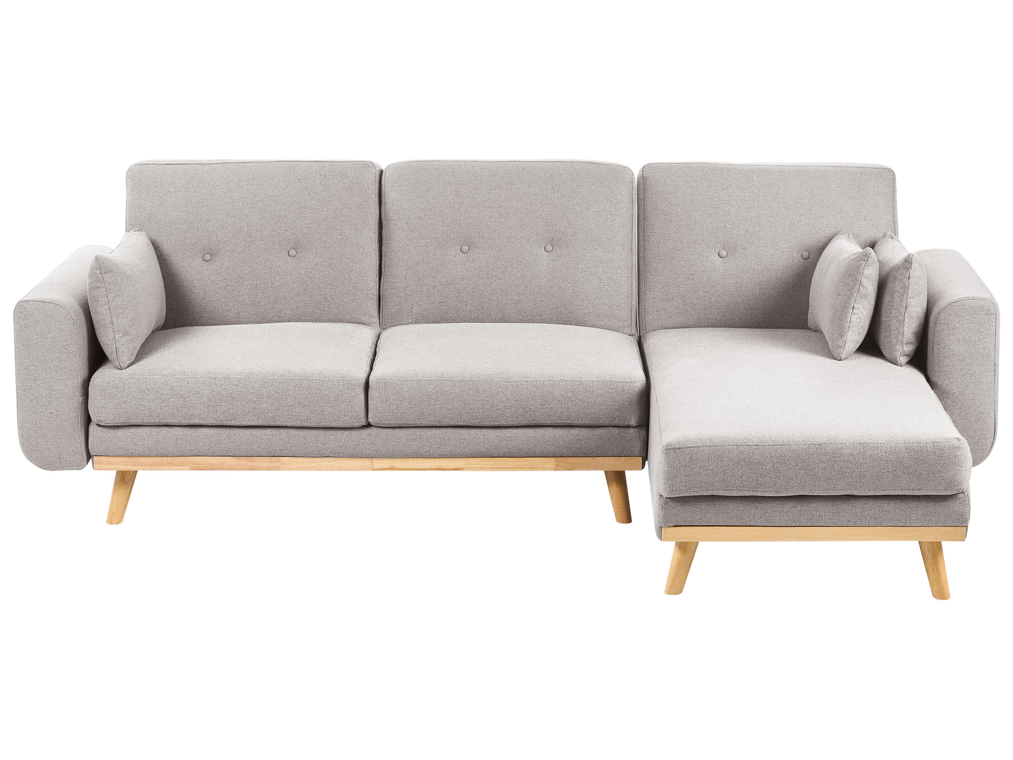 Corner Sofa Bed 3 Seater KAARINA Fabric Grey Left Hand